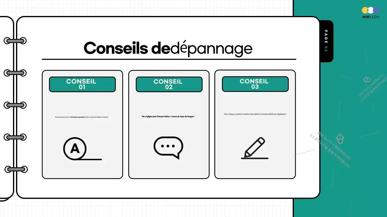 Test pratique surligné en jaune et en bleu Commentaire sur les documents de cours