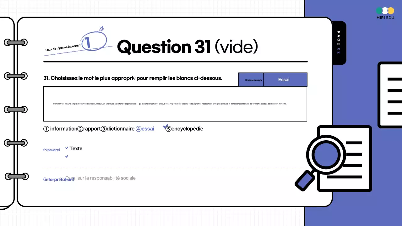 Test pratique surligné en jaune et en bleu Commentaire sur les documents de cours