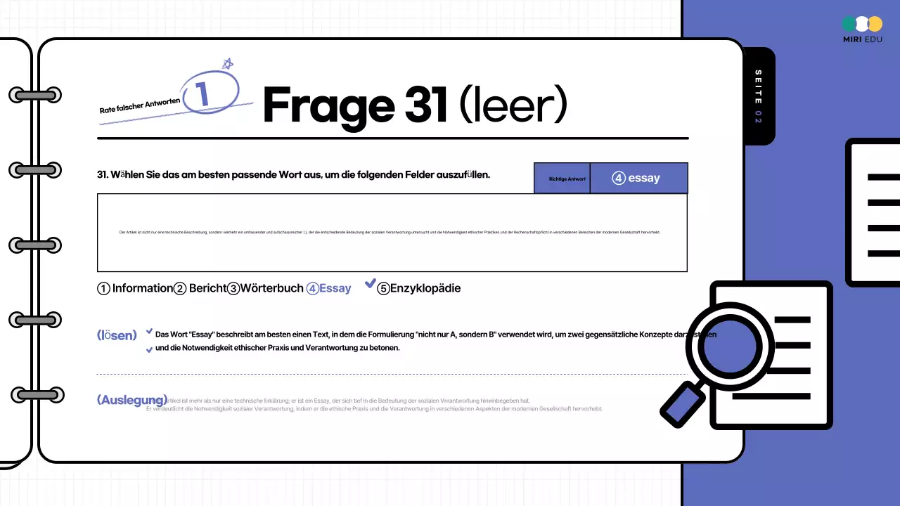 Gelb und blau hervorgehobene Übungstestkommentare Vorlesungsunterlagen