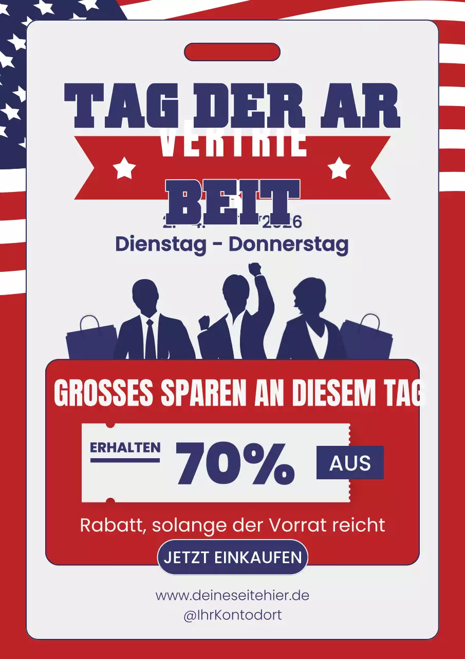Rote und blaue fette Labor Day Verkaufsanzeige