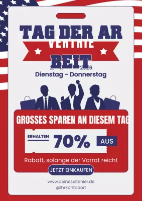 Rote und blaue fette Labor Day Verkaufsanzeige