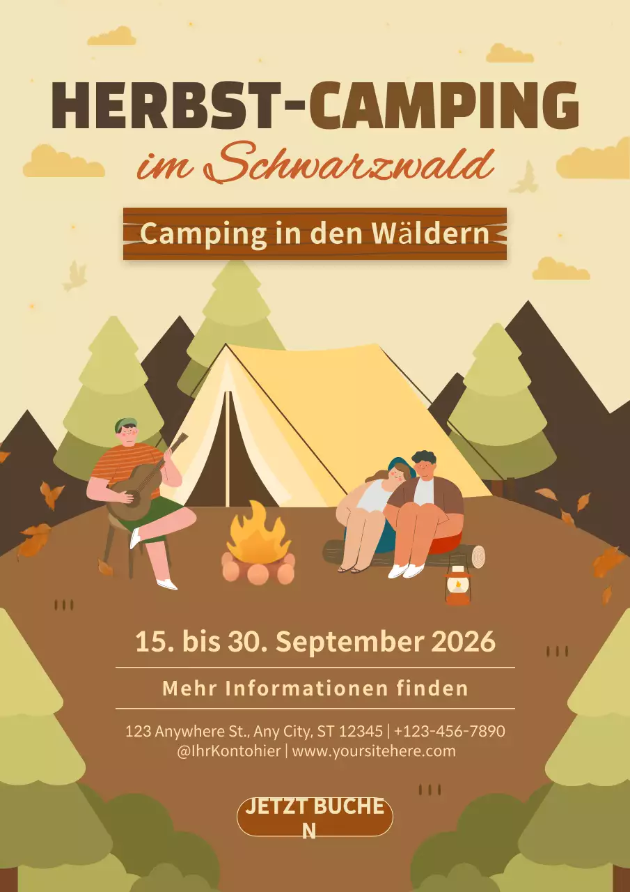 Braun und Gelb Natural Autumn Camping Werbung