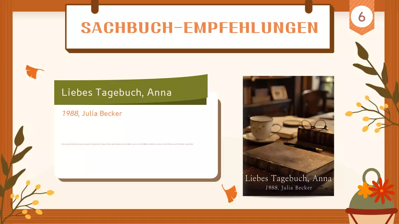 Braun und Beige Einfache Buchempfehlungen für den Herbst