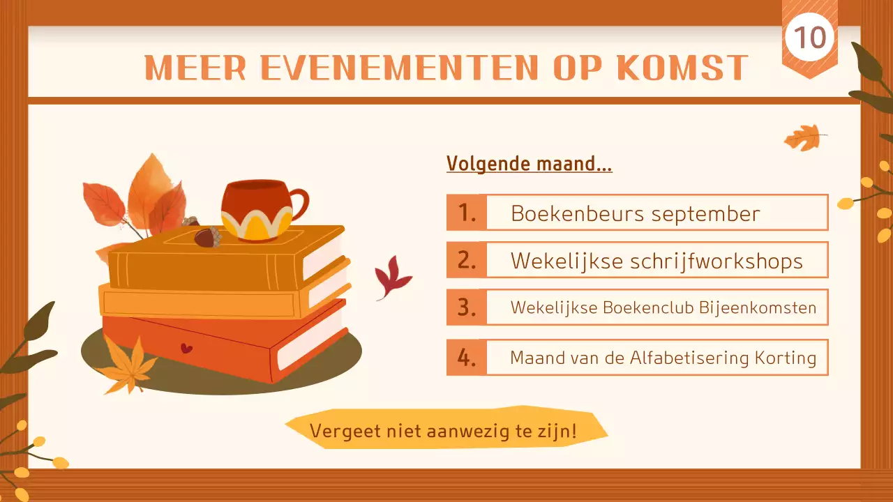 Bruin en beige eenvoudige herfst boekengids