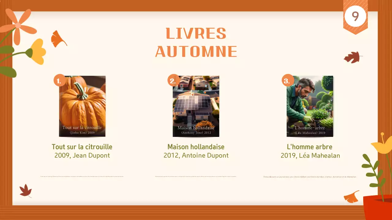 Marron et beige Guide de recommandations de livres pour l'automne