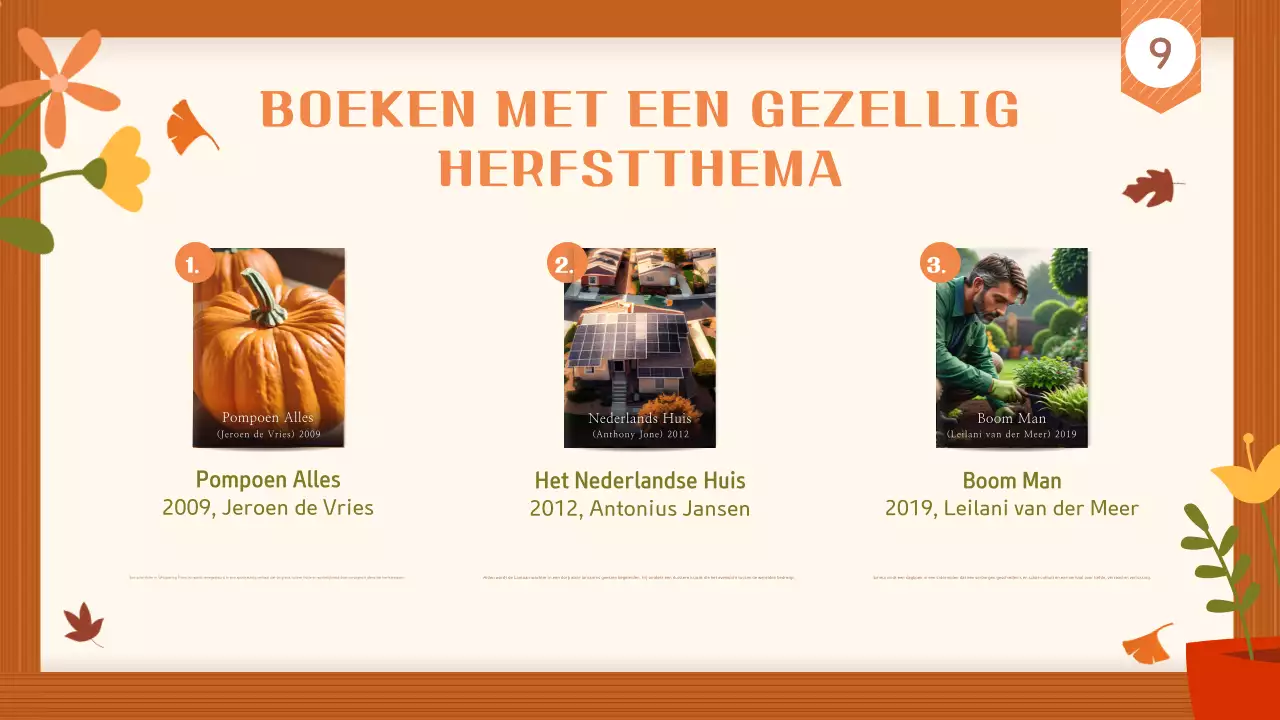 Bruin en beige eenvoudige herfst boekengids