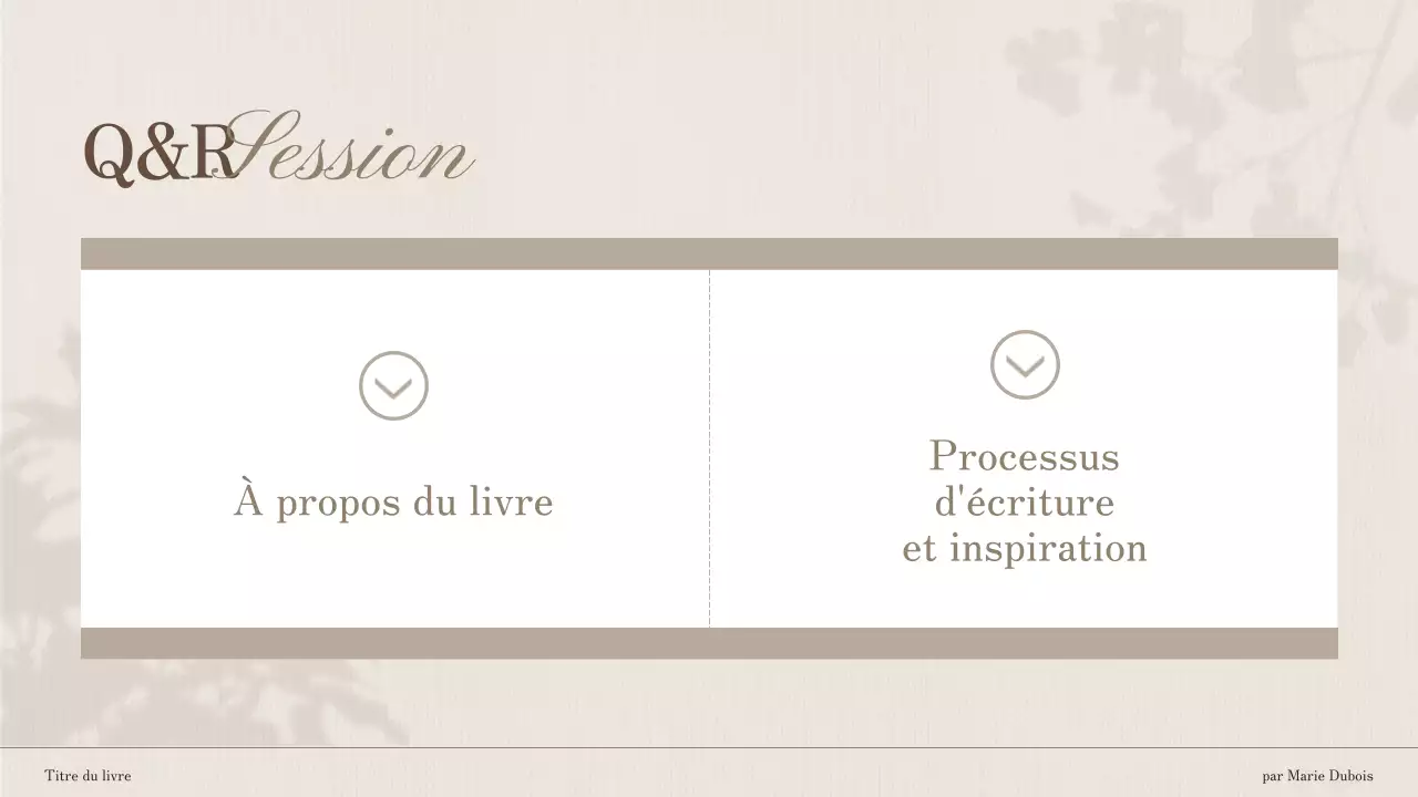 Introduction au lancement du livre Brown and White Elegant