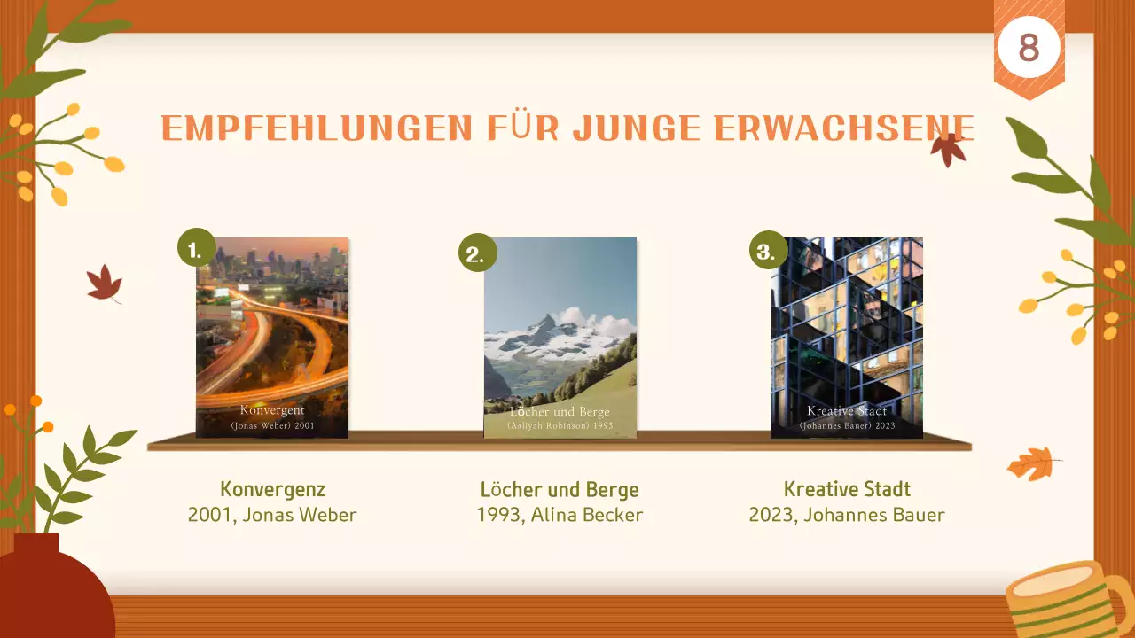 Braun und Beige Einfache Buchempfehlungen für den Herbst