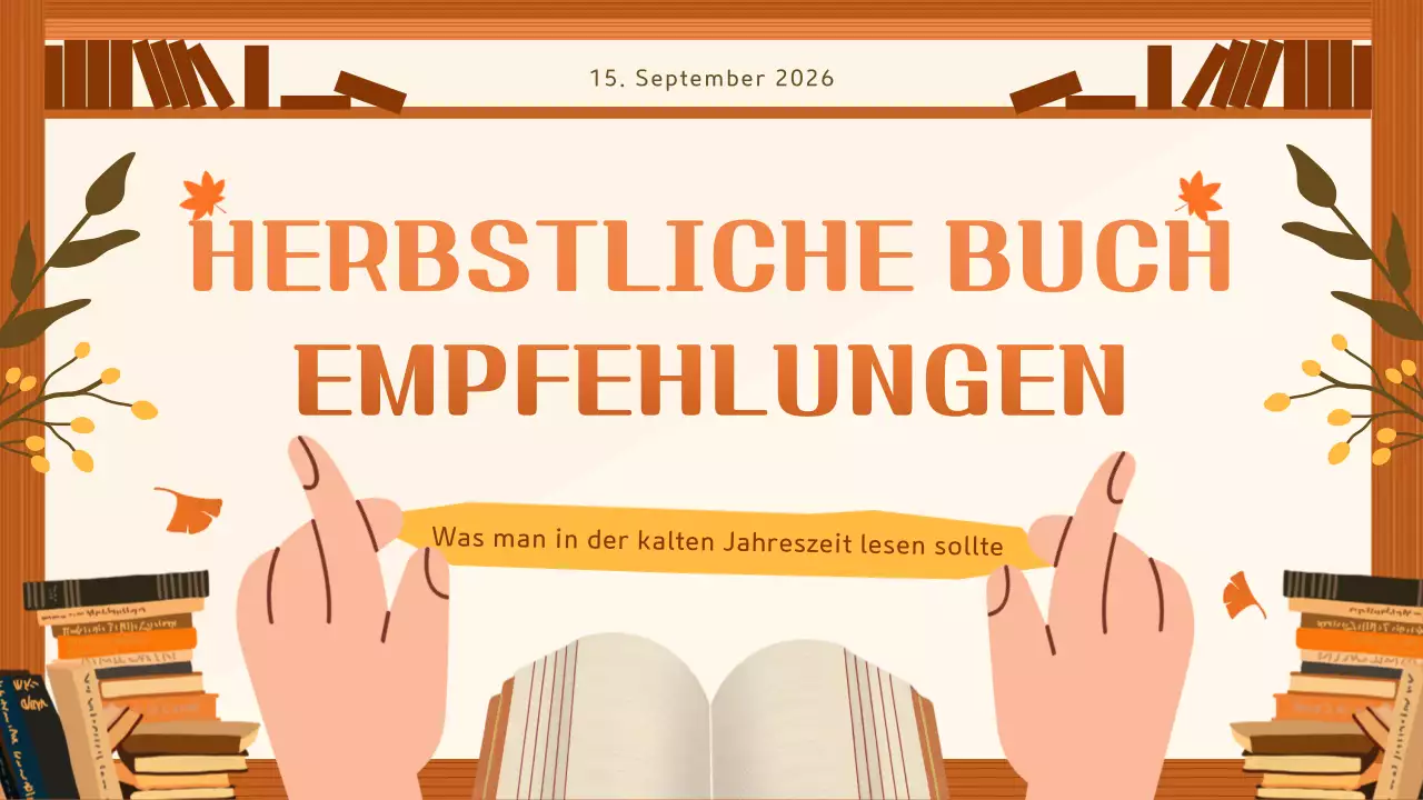 Braun und Beige Einfache Buchempfehlungen für den Herbst