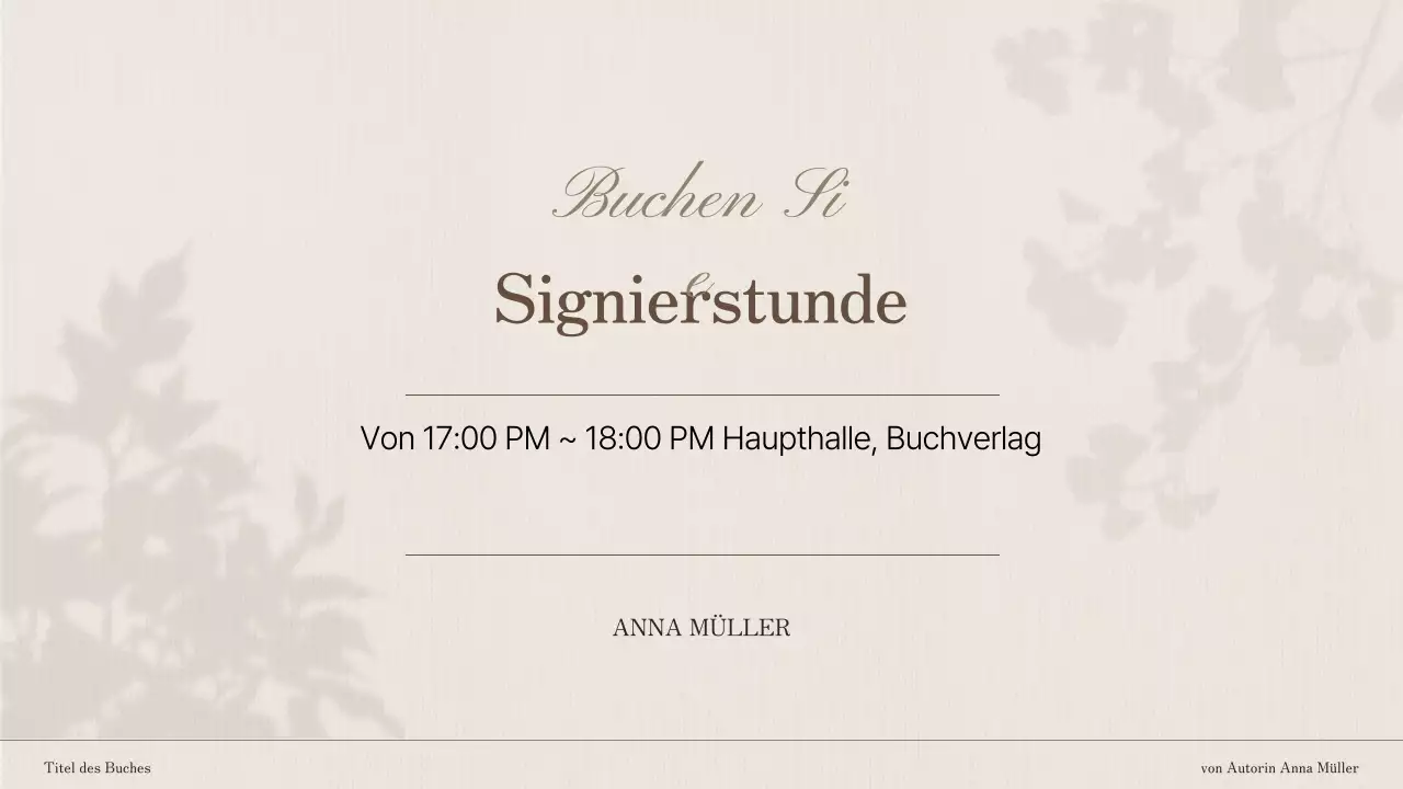 Brown and White Elegant Book Launch Einführung