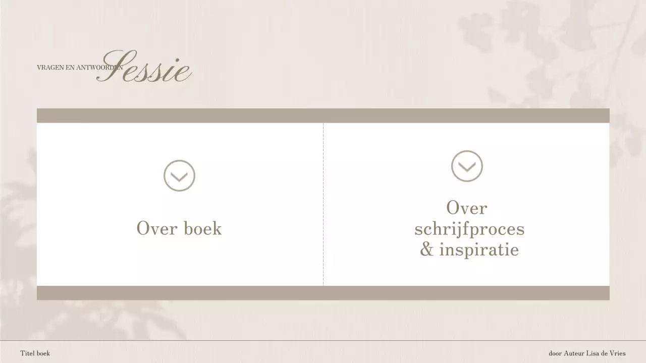 Boekpresentatie Bruin Wit Elegant