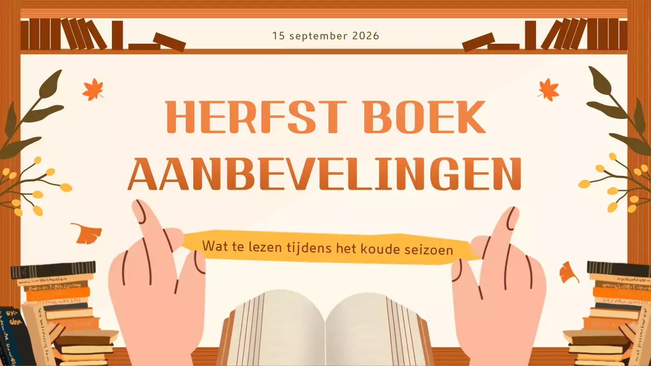 Bruin en beige eenvoudige herfst boekengids