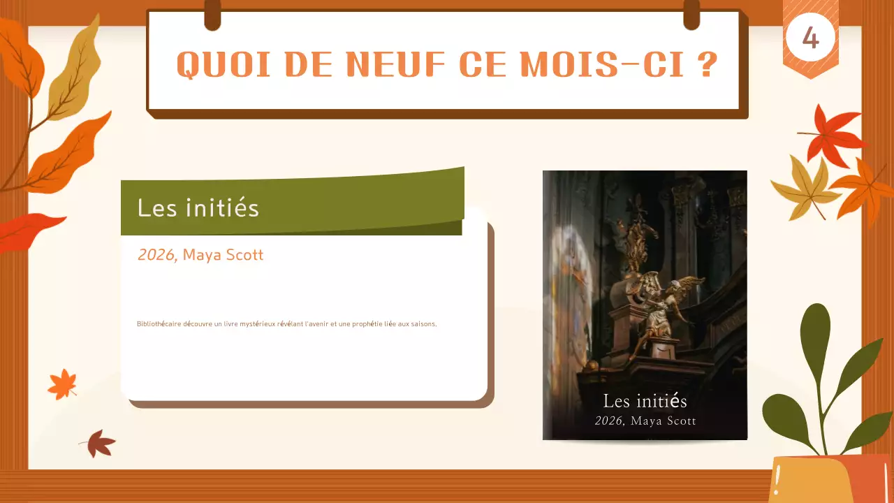 Marron et beige Guide de recommandations de livres pour l'automne