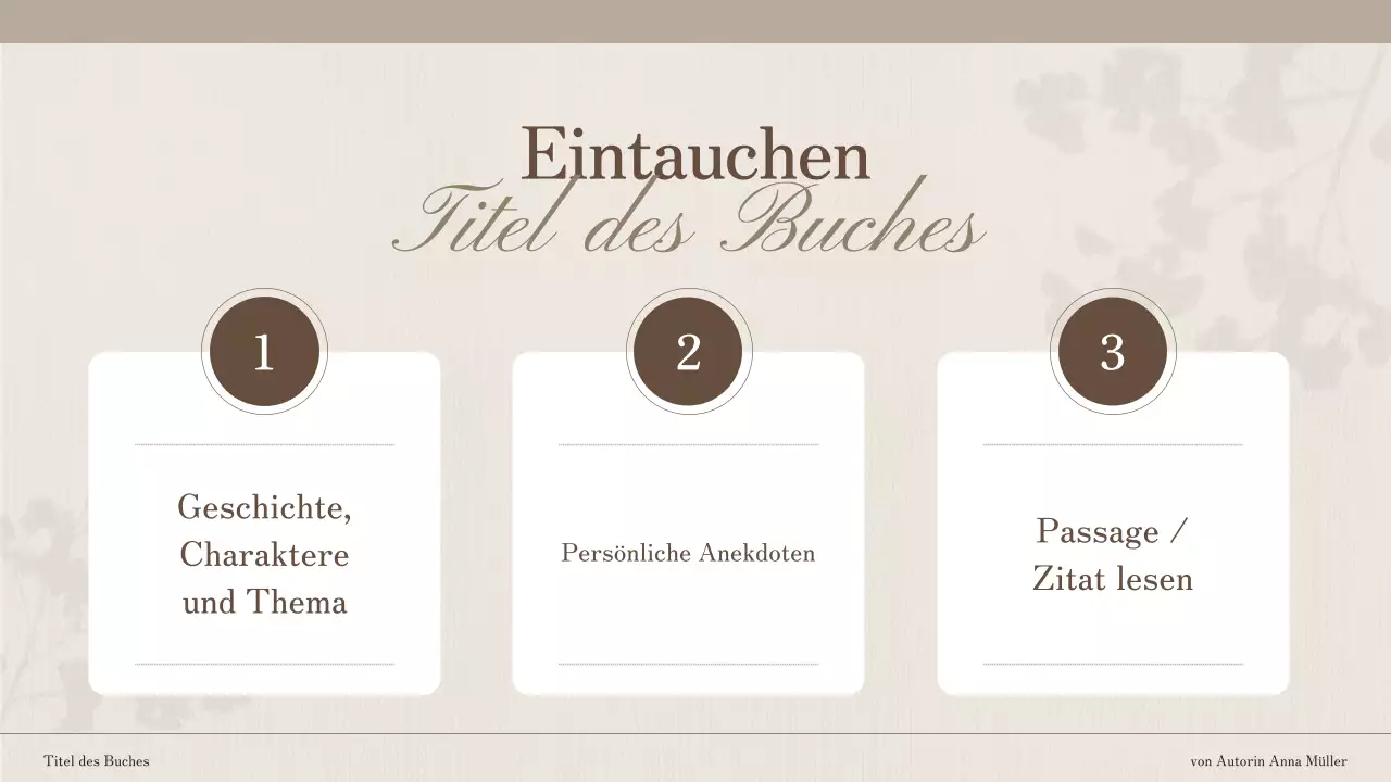 Brown and White Elegant Book Launch Einführung