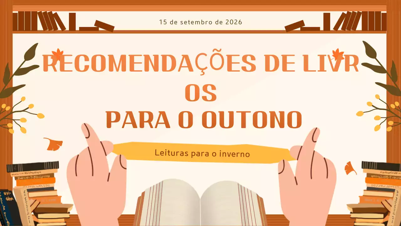 Castanho e bege Guia simples de recomendações de livros para o outono