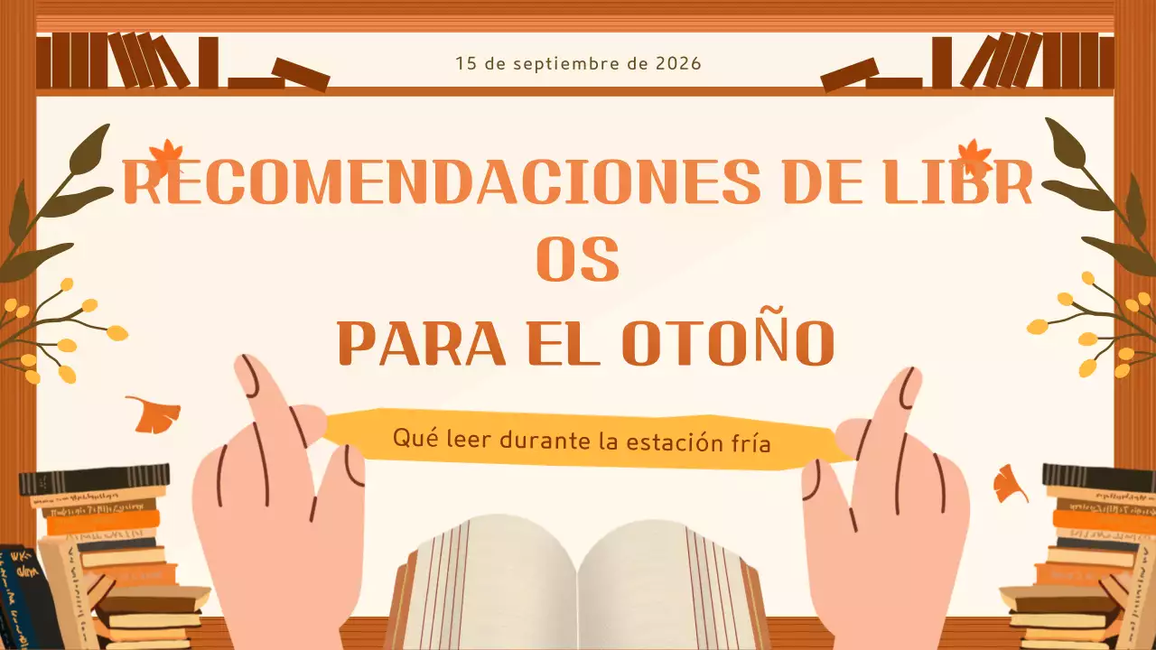 Guía de recomendaciones de libros de otoño sencillos en marrón y beige