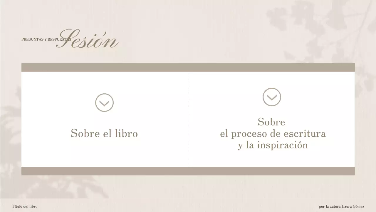 Presentación del libro Brown and White Elegant