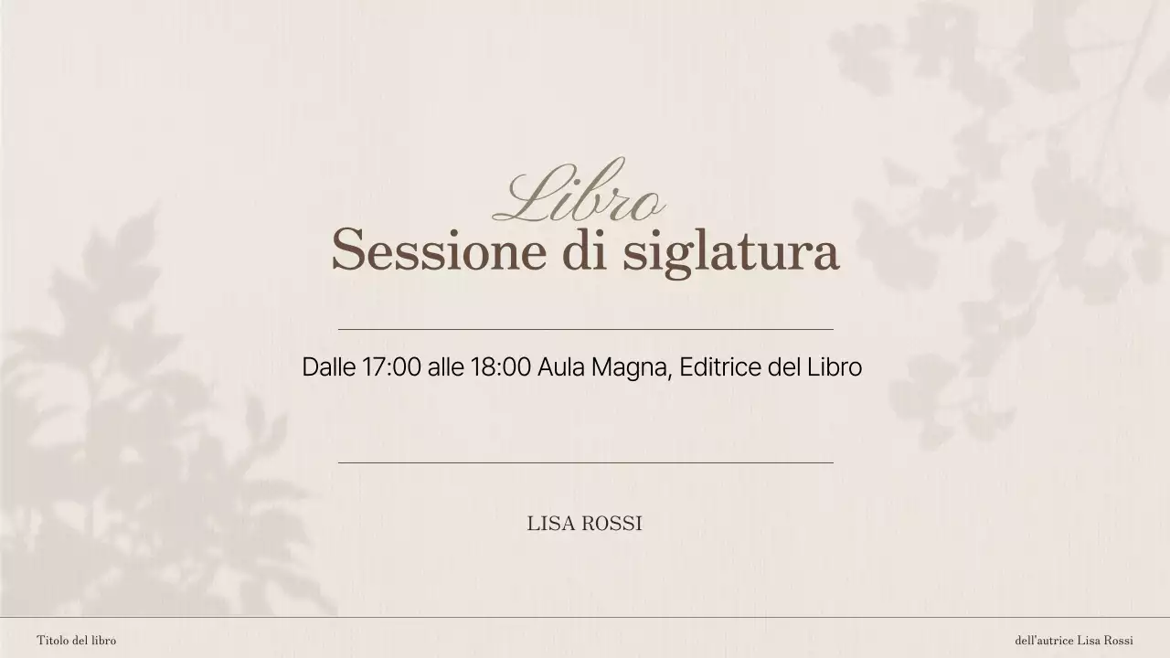 Introduzione al lancio del libro Brown and White Elegant