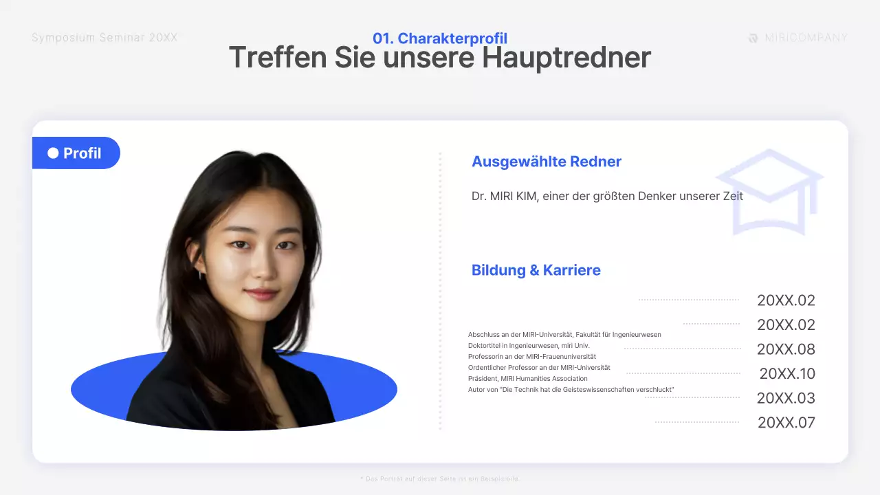 Ein moderner Symposiumsvortrag in Blau und Weiß Kursunterlagen