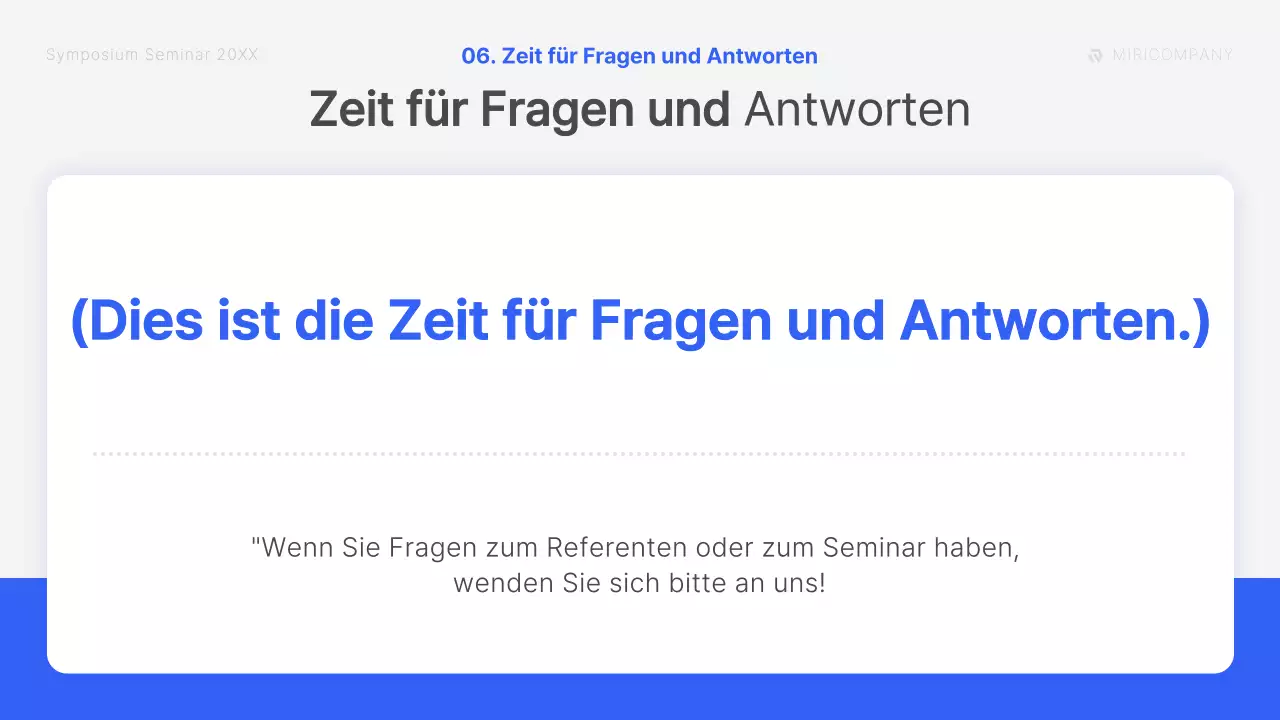 Ein moderner Symposiumsvortrag in Blau und Weiß Kursunterlagen