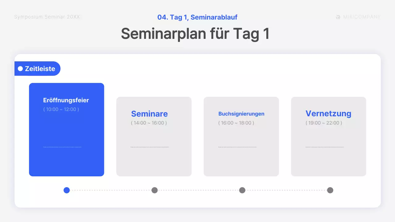 Ein moderner Symposiumsvortrag in Blau und Weiß Kursunterlagen