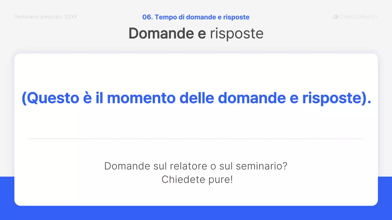 Un moderno discorso da simposio in blu e bianco Materiali del corso