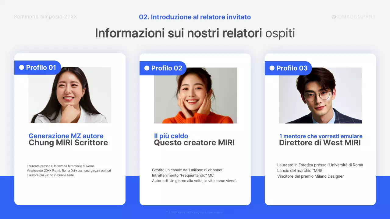 Un moderno discorso da simposio in blu e bianco Materiali del corso