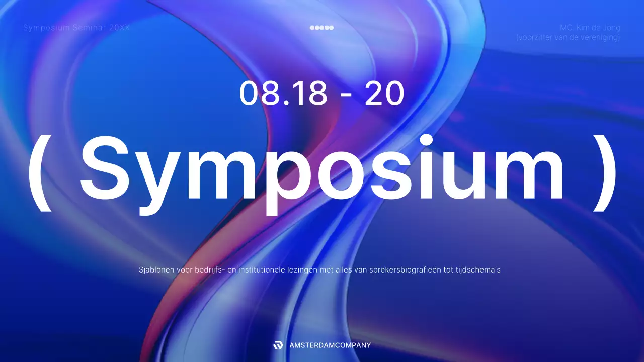 Een modern symposiumgesprek in blauw en wit Cursusmateriaal