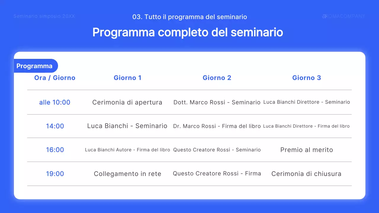 Un moderno discorso da simposio in blu e bianco Materiali del corso
