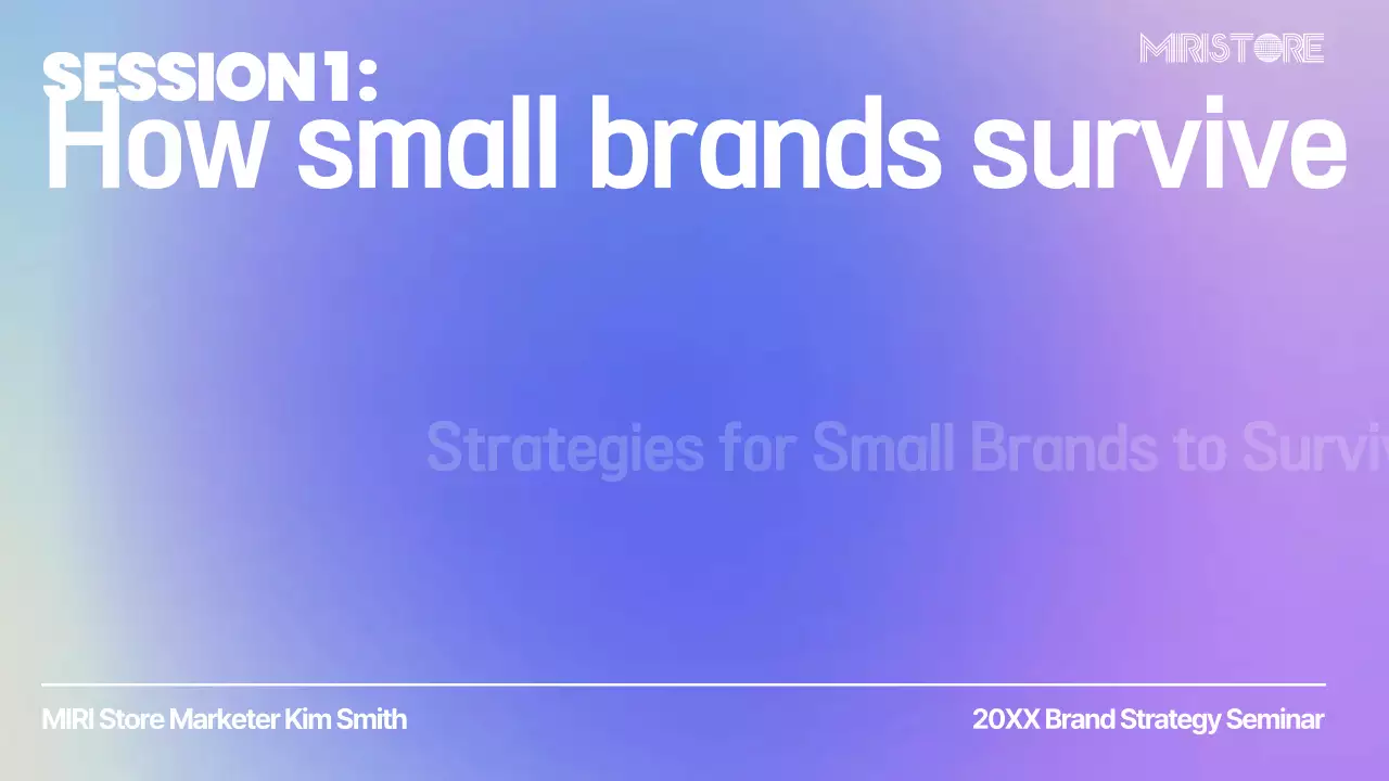 Case study presentation on planning a simple blue and purple branding seminar