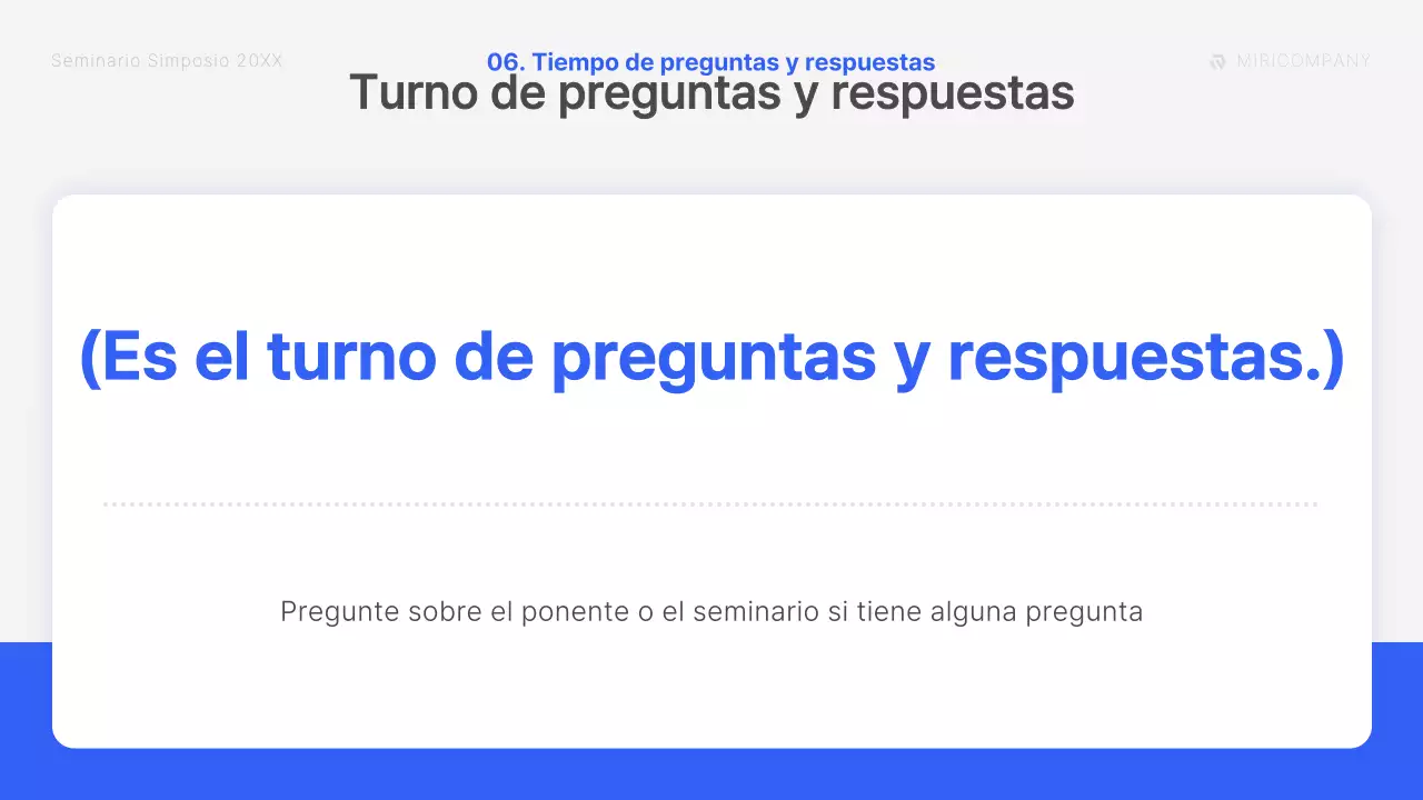 Una charla coloquio moderna en azul y blanco Material del curso