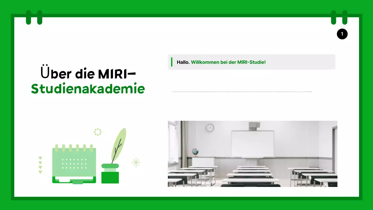 Eine einfache Einführung in die Schulferien in Grün und Rosa