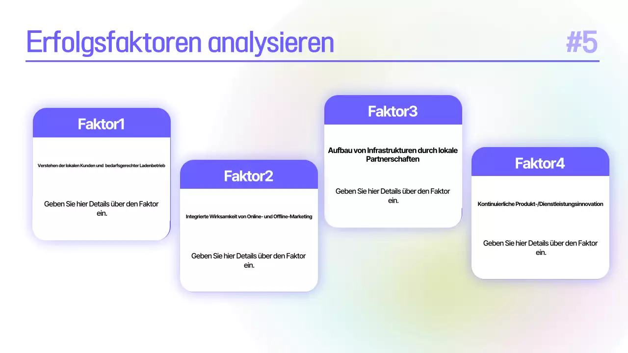 Planung einer Fallstudienpräsentation für ein einfaches blau-lila Markenseminar
