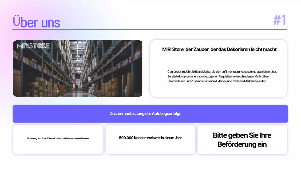 Planung einer Fallstudienpräsentation für ein einfaches blau-lila Markenseminar
