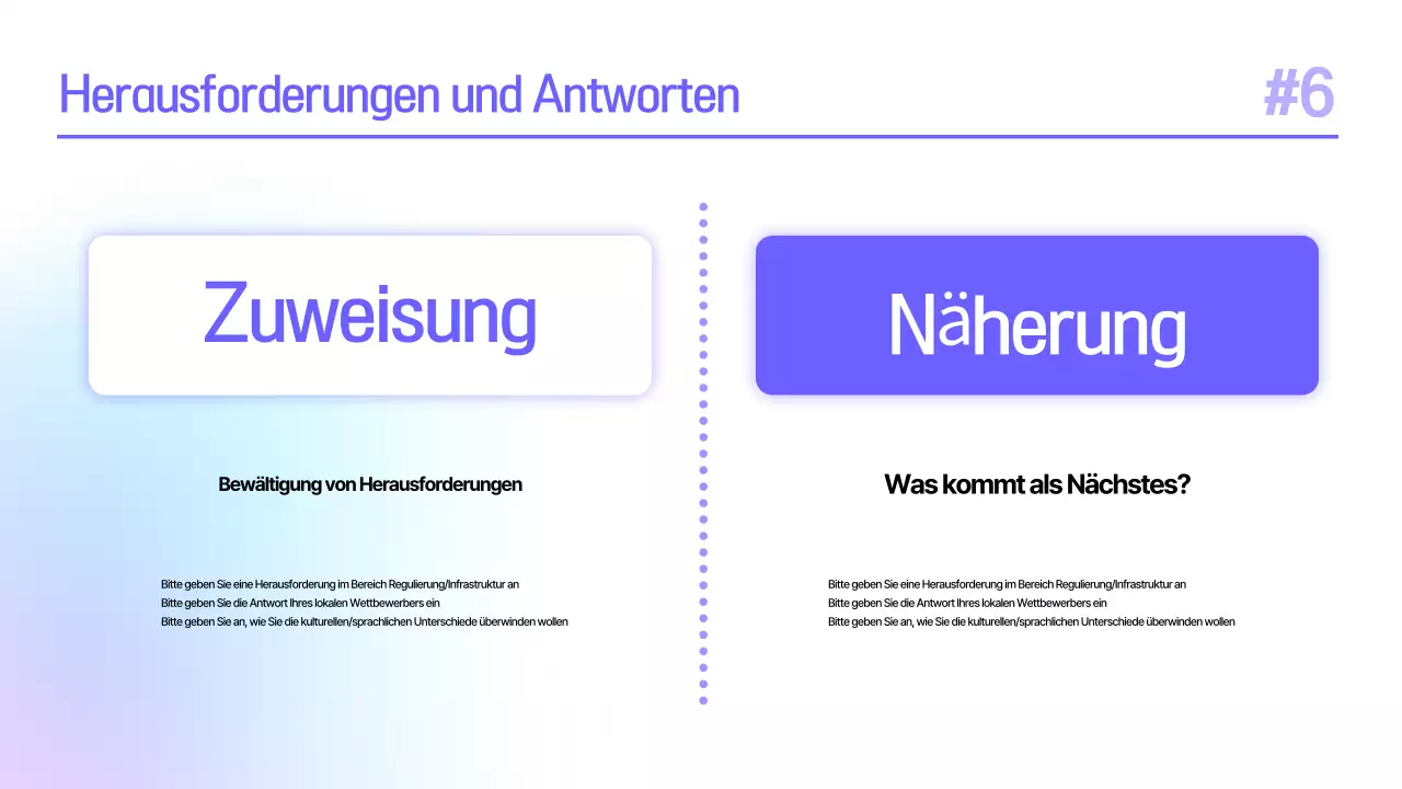 Planung einer Fallstudienpräsentation für ein einfaches blau-lila Markenseminar