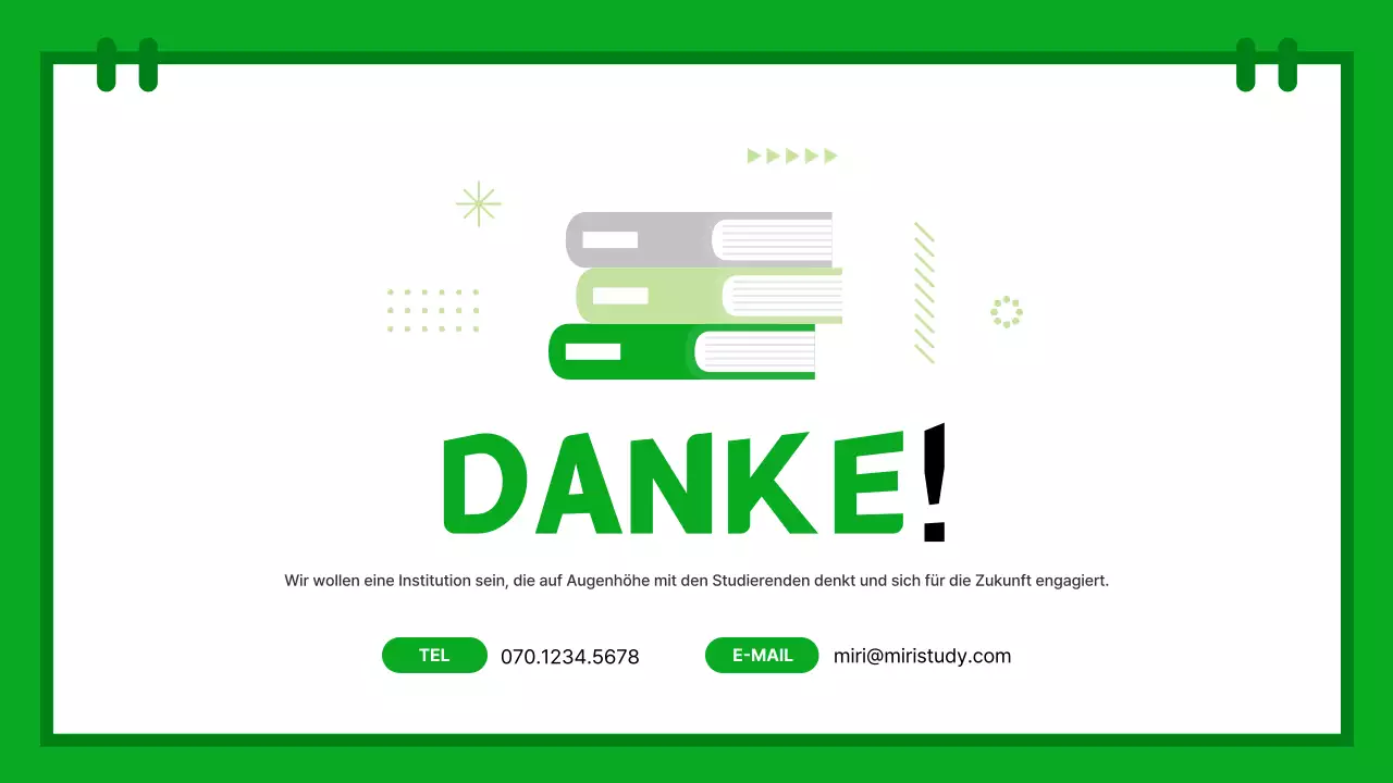 Eine einfache Einführung in die Schulferien in Grün und Rosa