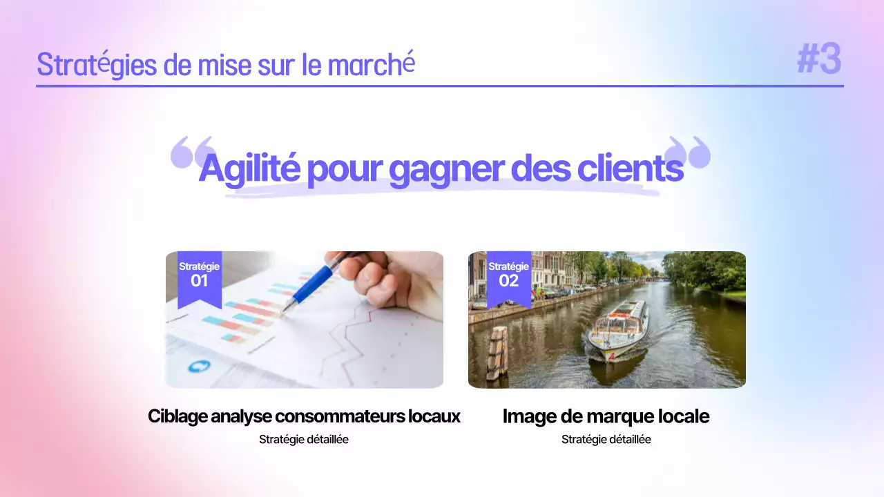 Planification de la présentation d'une étude de cas pour un séminaire sur une marque simple bleue et violette