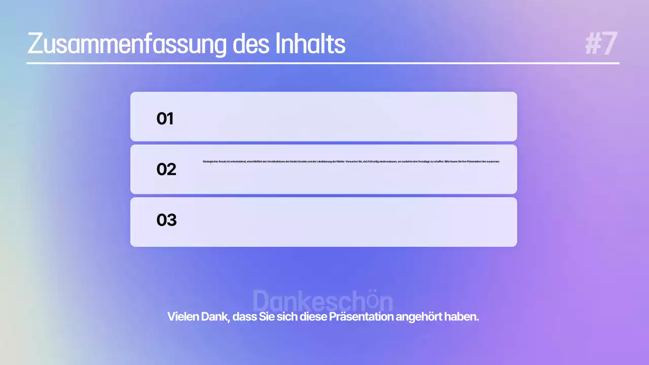 Planung einer Fallstudienpräsentation für ein einfaches blau-lila Markenseminar