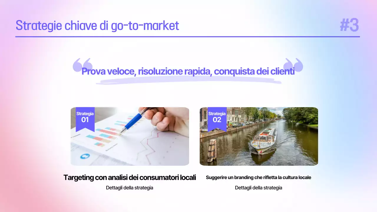 Pianificazione della presentazione di un caso di studio per un semplice seminario sul marchio blu e viola