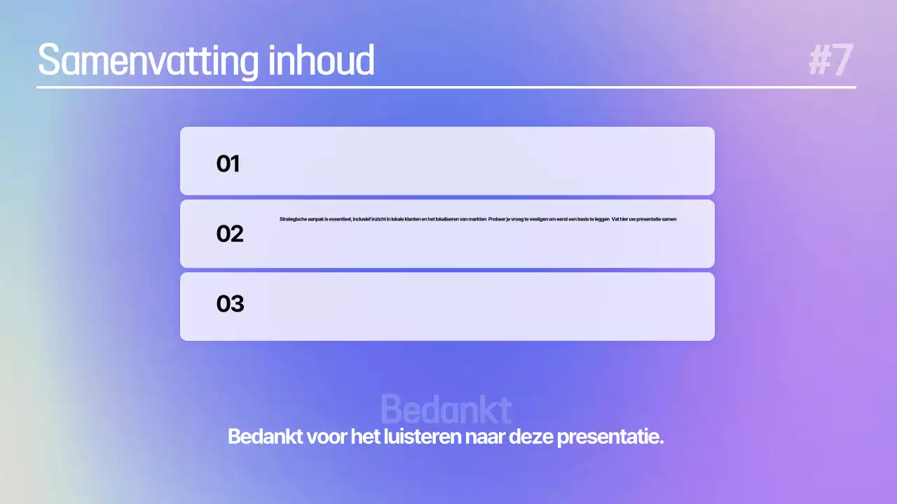 Planning case study presentatie voor een eenvoudig blauw en paars merkseminar