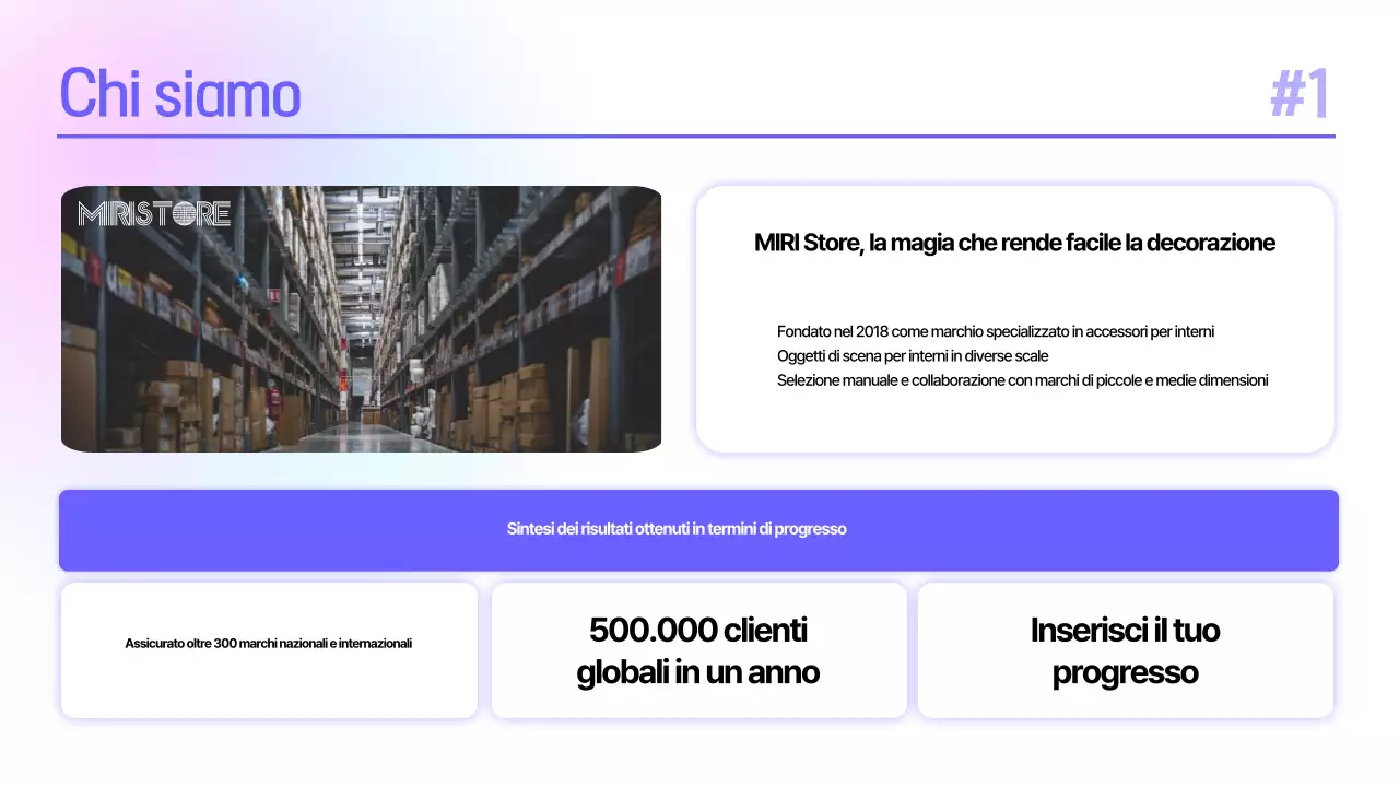 Pianificazione della presentazione di un caso di studio per un semplice seminario sul marchio blu e viola