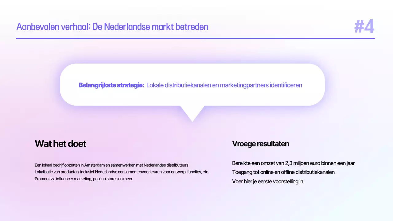 Planning case study presentatie voor een eenvoudig blauw en paars merkseminar