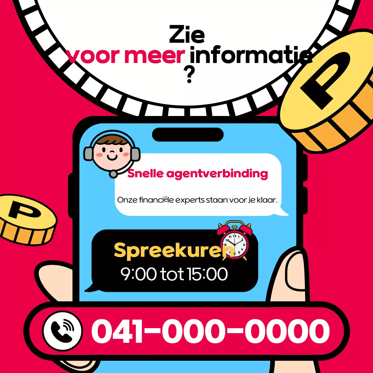 Pop-artistieke leenpromotie in rood en zwart