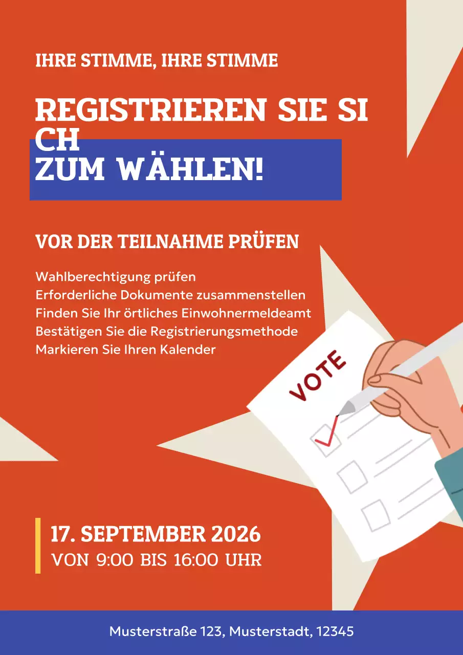 Werben Sie mit dieser rot-marineblauen Schönheit für die Stimmabgabe bei den US-Wahlen