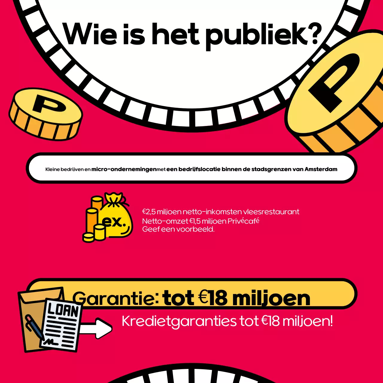 Pop-artistieke leenpromotie in rood en zwart