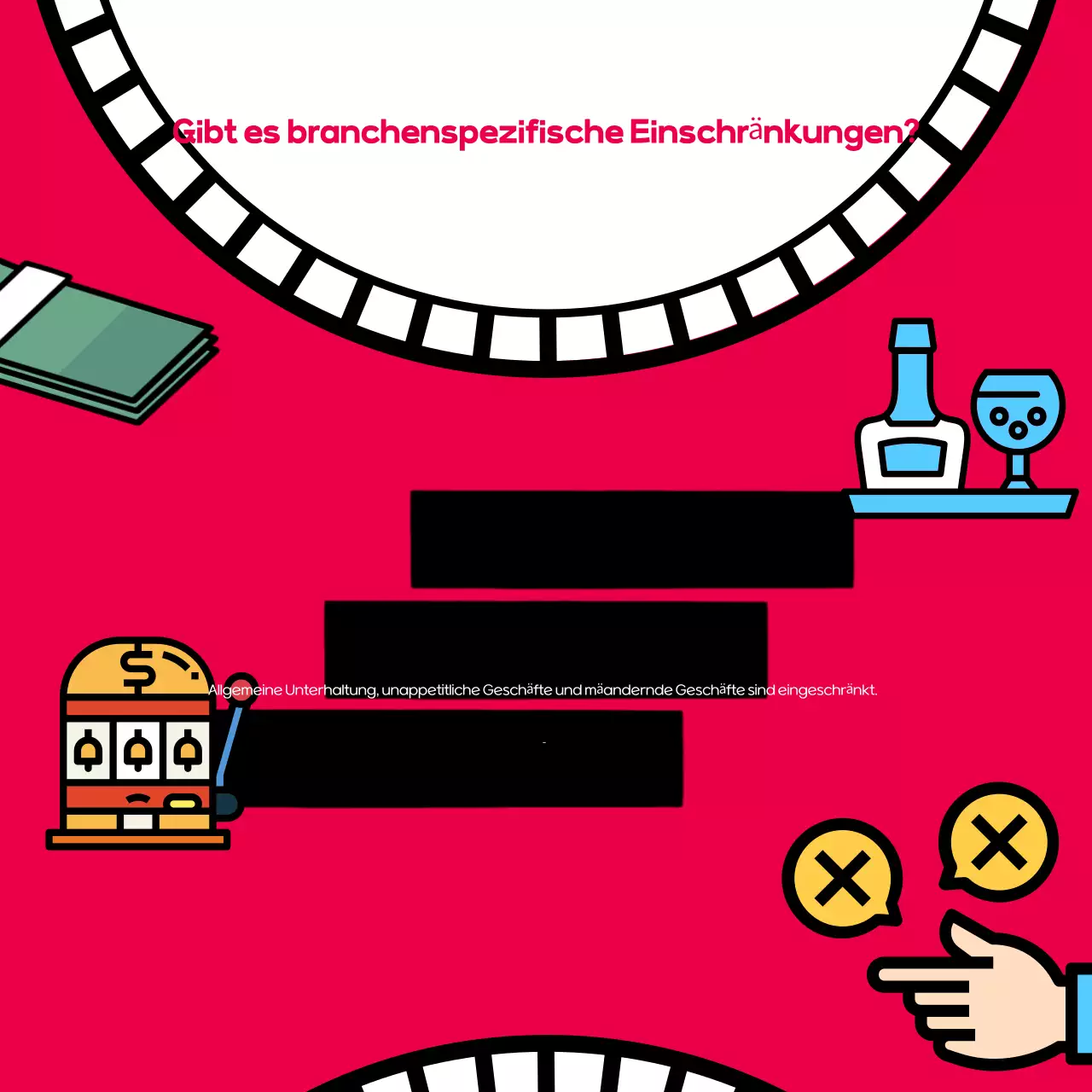 Pop-Artistische Kreditwerbung in Rot und Schwarz