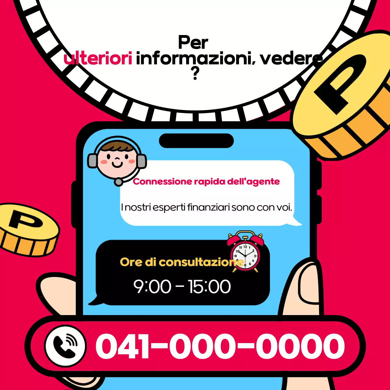 Promozione del prestito pop-artistica in rosso e nero