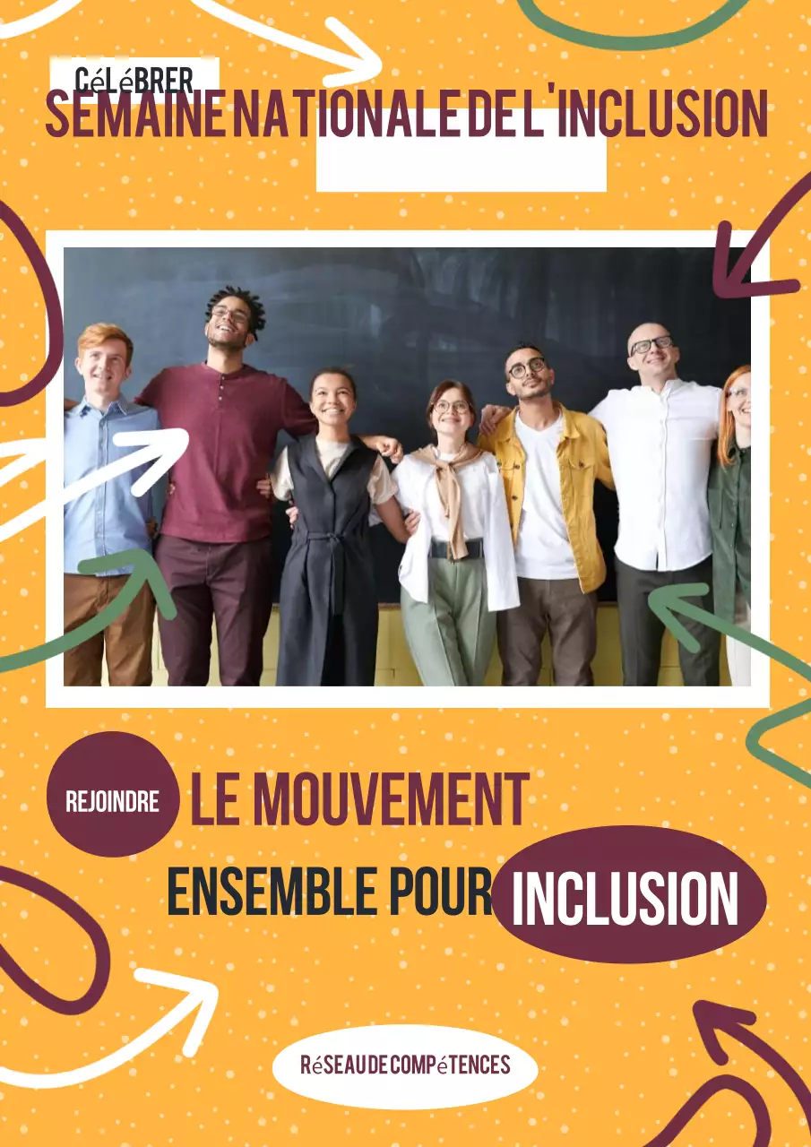 Promotion de la semaine nationale de l'inclusion Orange et rouge moderne