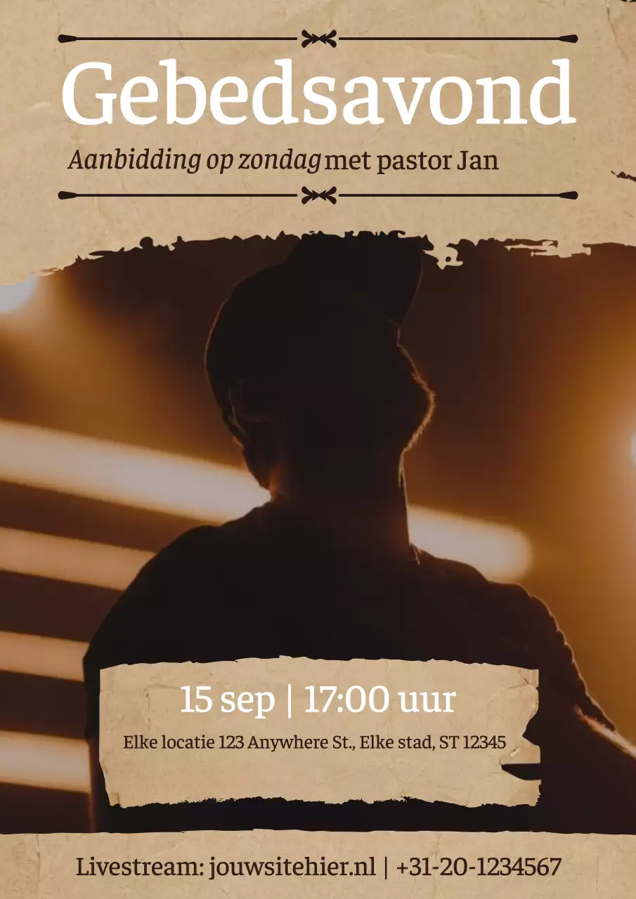 Beige en bruin eenvoudig gebed nacht promotie