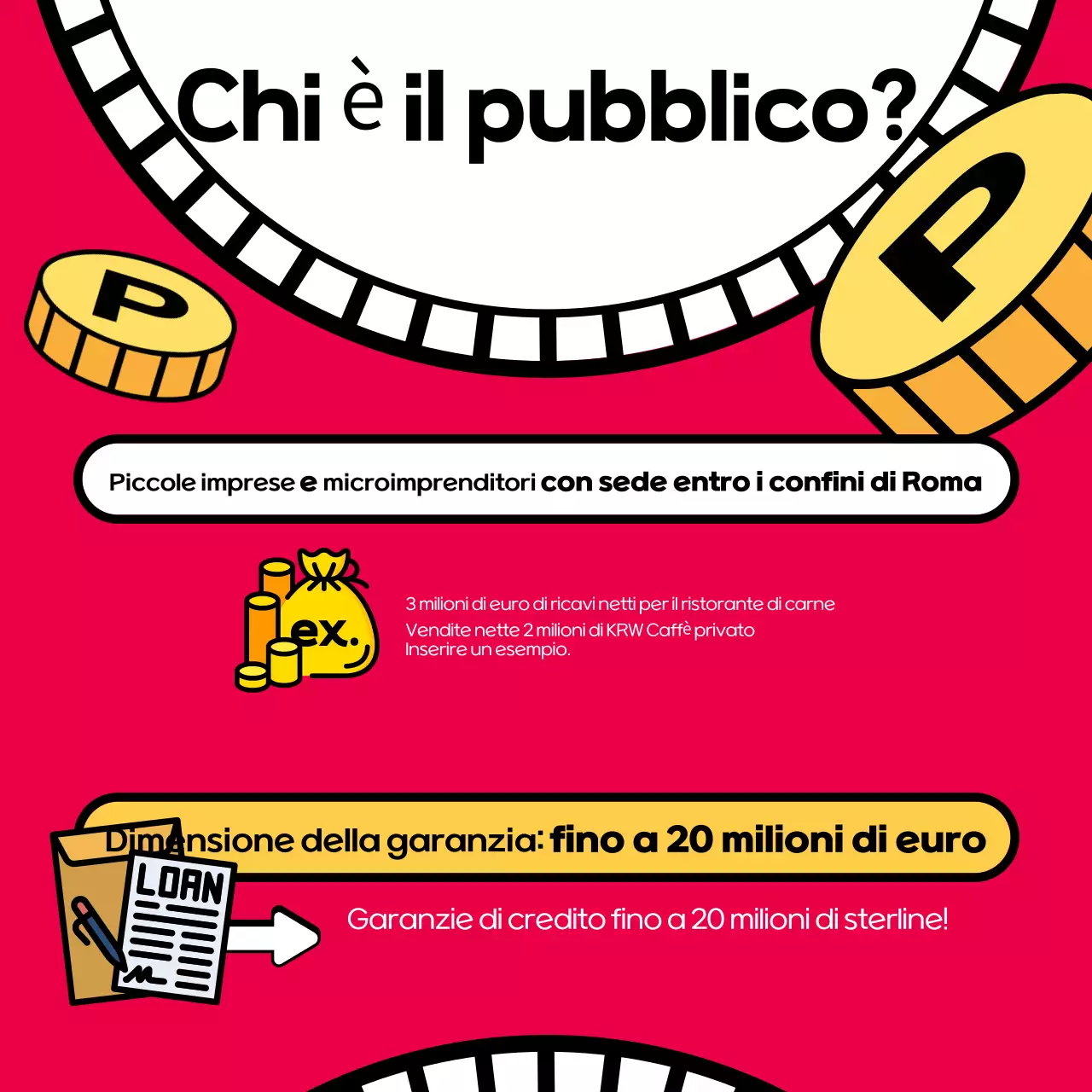 Promozione del prestito pop-artistica in rosso e nero